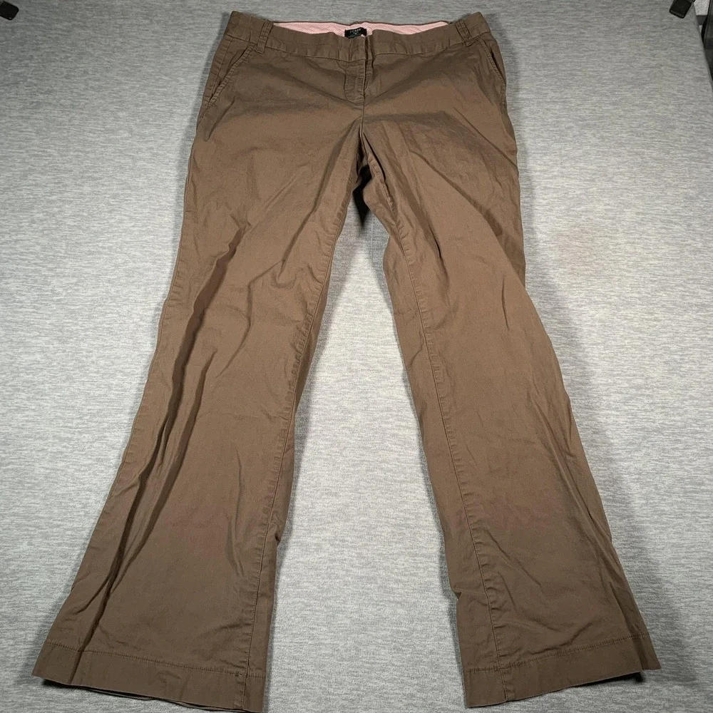 J.Crew Pants Womens 14R Brown City Fit Stretch Chino Bootcut Casual Khaki Career